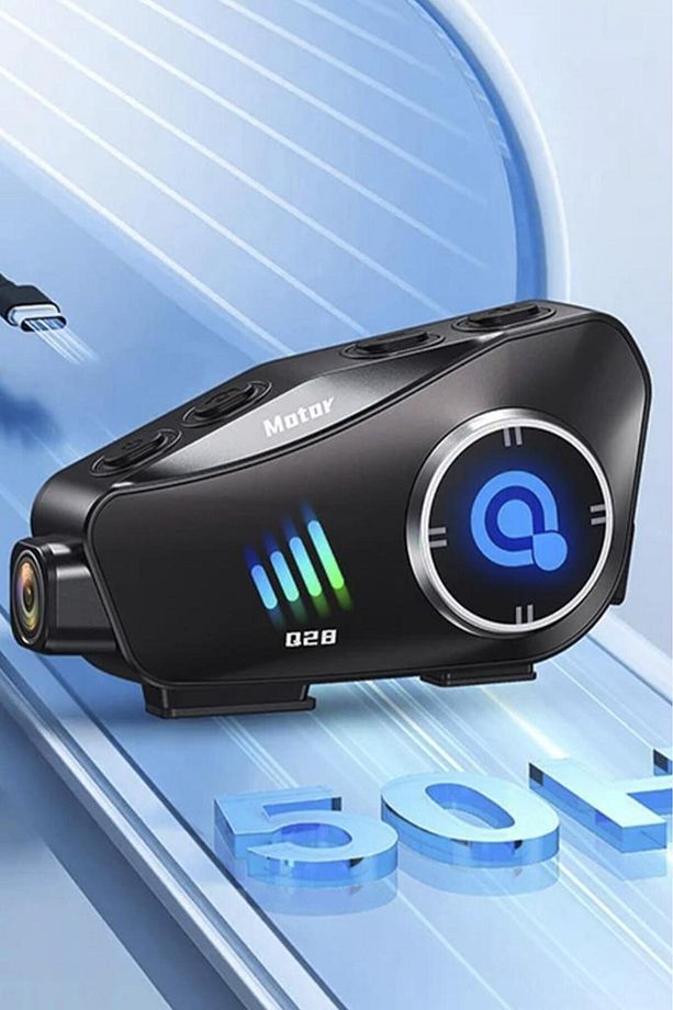 Q28 Intercom +32GB SD Kartlı Bluetooth Motorsiklet Kask Kulaklığı İnterkom - 3