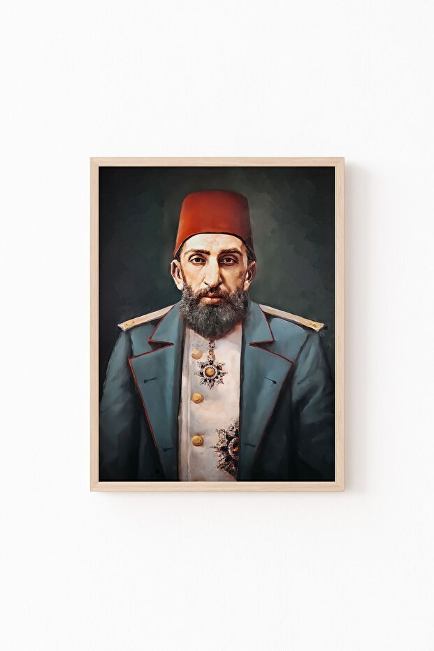 صورة عبد الحميد هان - إطار خشبي منقوش