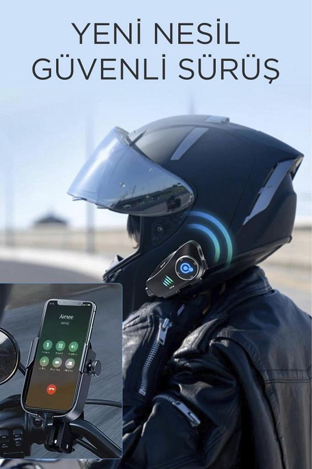 Q28 Intercom +32GB SD Kartlı Bluetooth Motorsiklet Kask Kulaklığı İnterkom - 5