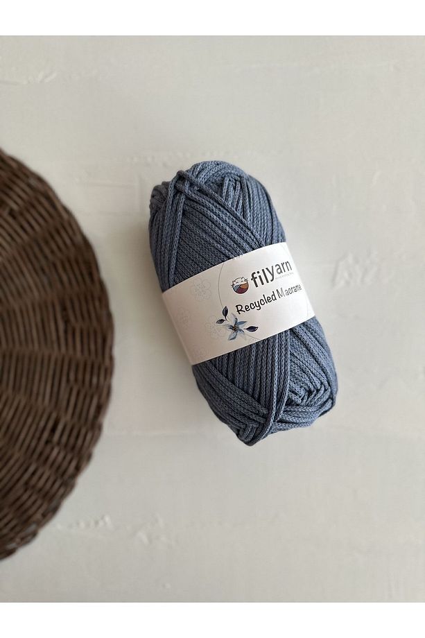 Makrome Recycled Cotton Koton Pamuk - Pamuk Makrome İpi 200 gr - Kot Mavi - 1