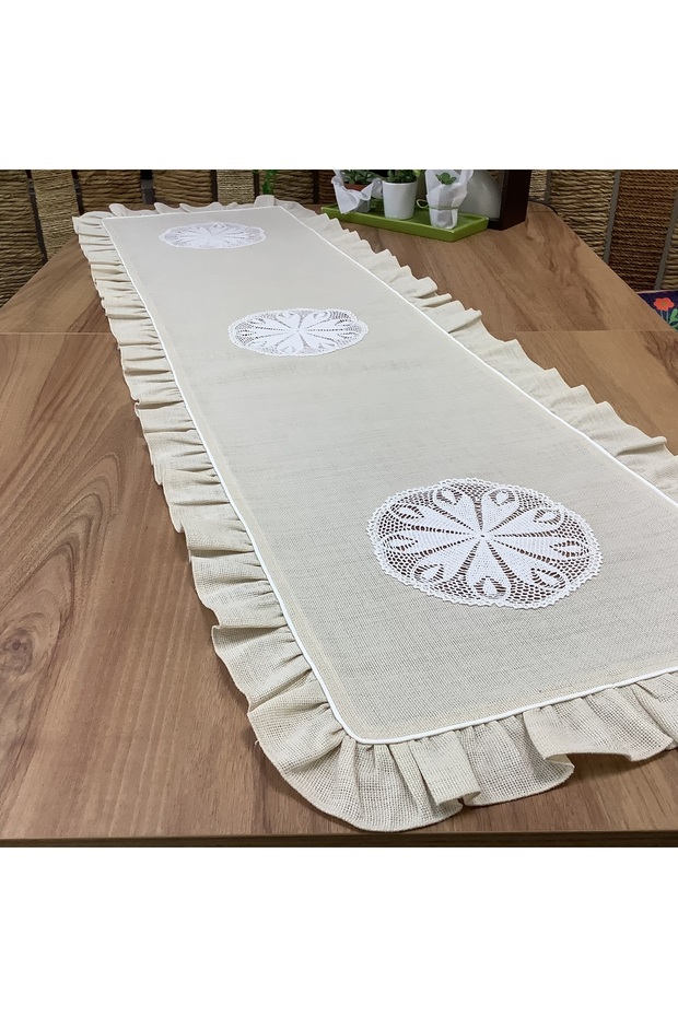 El Örme Dantelli Runner - 45*150 Cm - 6