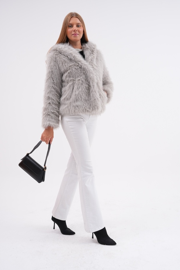 Kapüşonlu Kürk Ceket - 2