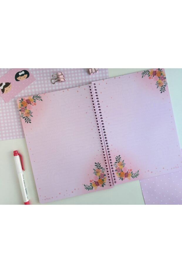 Pembe Çiçekli Colorbook - 2