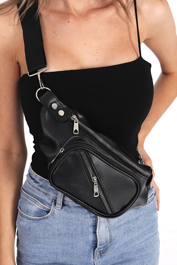 Top All BAG Kadın Siyah Bel Ve Çapraz Çanta