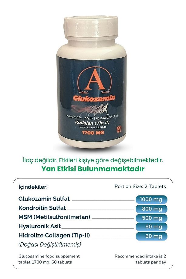 Glukozamin Kolajen Kondroitin Msm Hyaluronik Asit 60 Tablet - 6