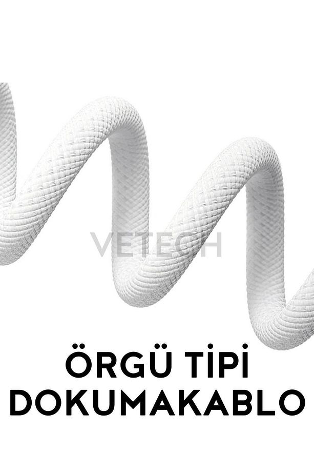 iPhone 15 Uyumlu USB-C Şarj Kablosu Örgü Tipi Dokuma TYPE C Kablo (1Mt) - 2