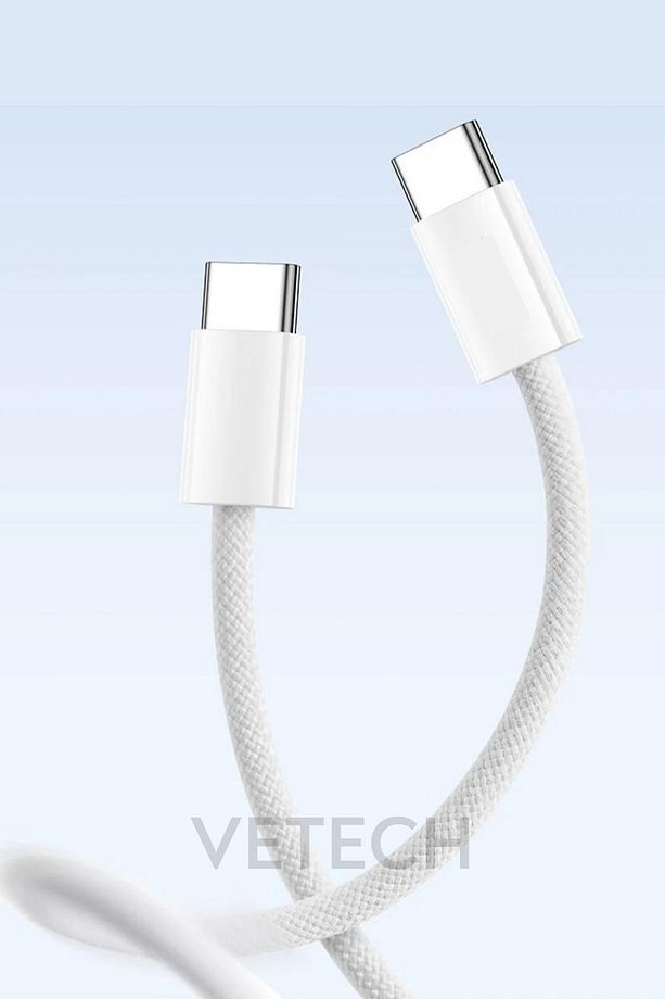 iPhone 15 Uyumlu USB-C Şarj Kablosu Örgü Tipi Dokuma TYPE C Kablo (1Mt) - 4
