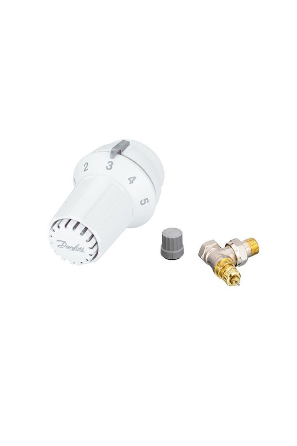 1/2" Köşe Tip Termostatik Radyatör Vana Takımı - 1