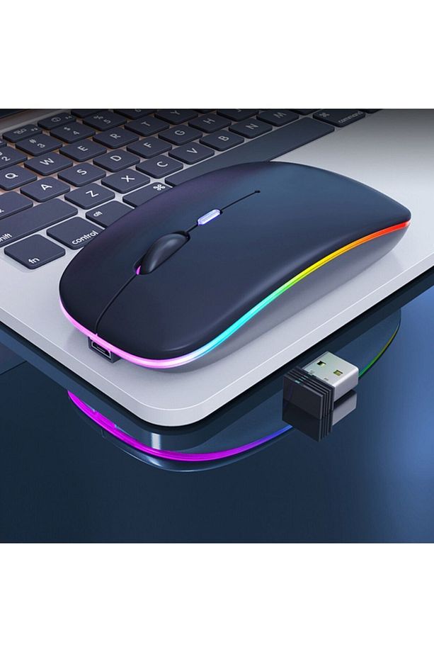 Wm-1620 Kablosuz Şarj Edilebilir 1600dpi Led Işıklı Şarjlı Sessiz Siyah Mouse - 2