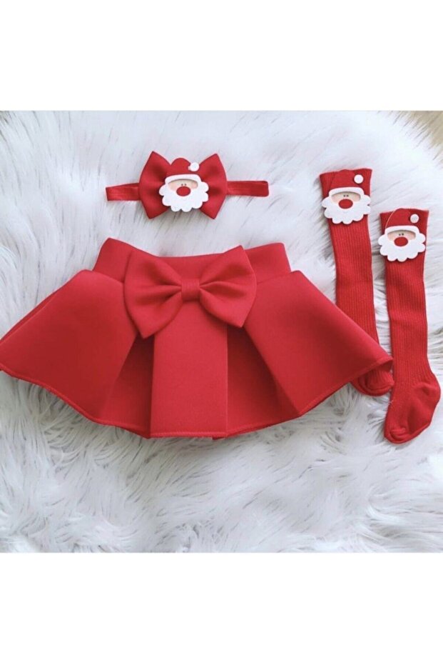 Girl's Red Christmas Set