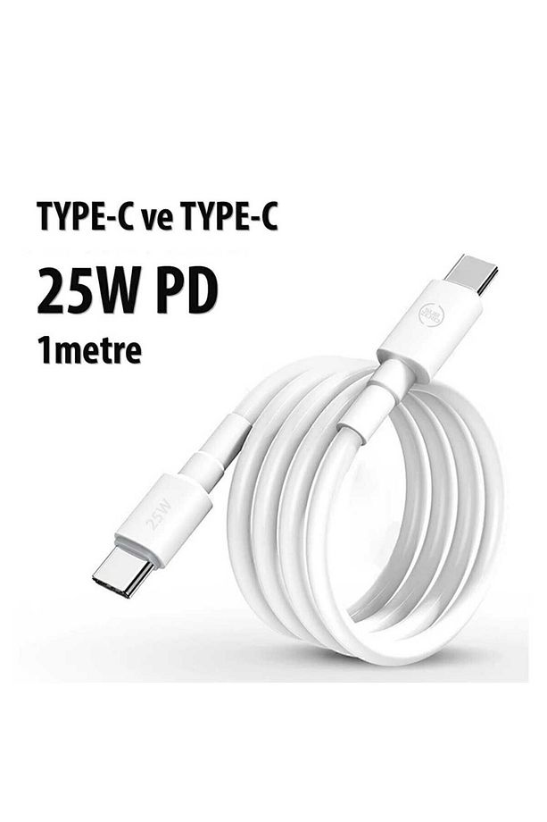 25w Hızlı Type-c Şarj Kablosu Çift Taraflı Type-c To Type-c 25w Pd Şarj Kablo 1metre Hızlı Type-C - 2