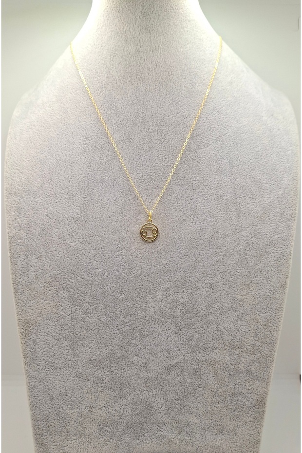 Altın Renk Yengeç Burcu Model Kolye - 1