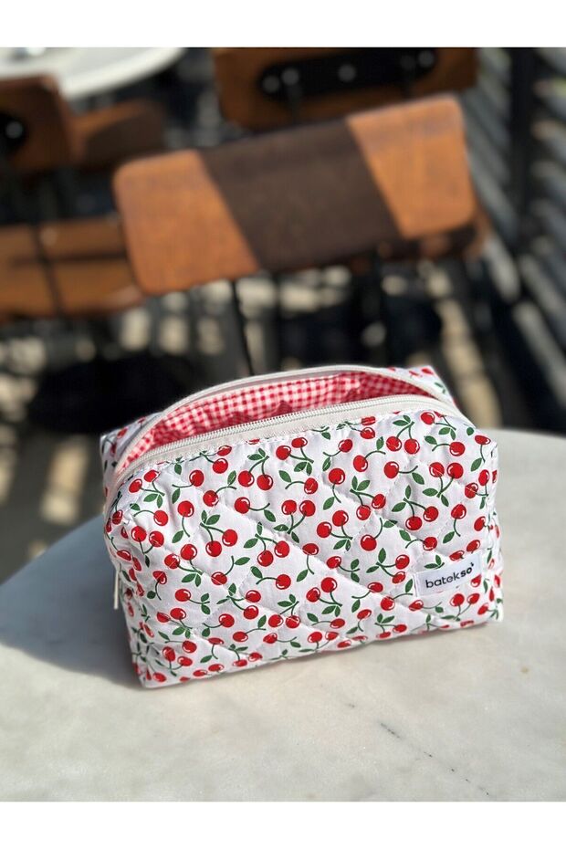 حقيبة مكياج صغيرة بنمط الكرز – حجم كبير - 4
