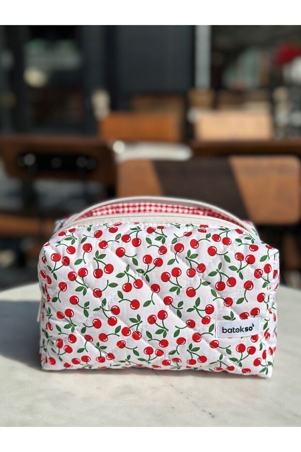 حقيبة مكياج صغيرة بنمط الكرز – حجم كبير - 5