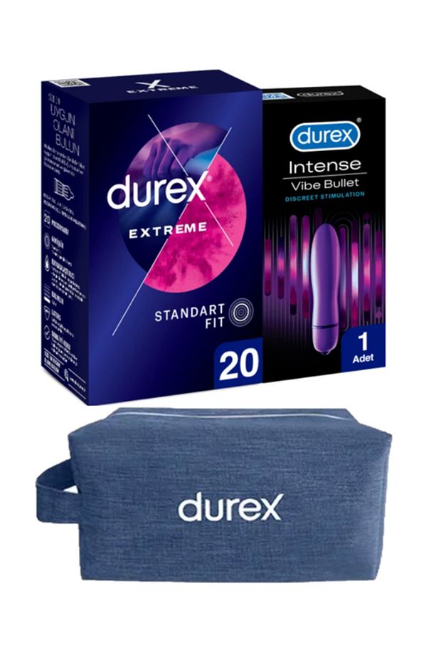 Vibe Bullet Titreşimli Vibratör + Durex Extreme 20 adet Prezervatif+ Çanta - 1