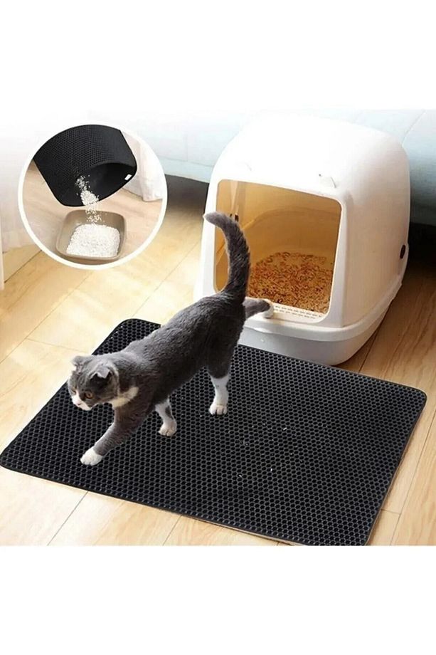 Elekli Kedi Tuvalet Önü Paspası Kedi Kumu Paspası Elekli Kum Toplayıcı Kedi Halısı - 7