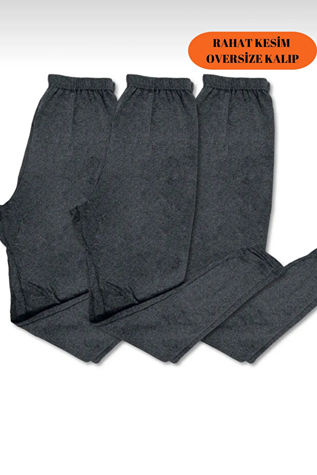 3-Pack Men's Anthracite Comfortable Underwear Leggings, Underpants, Underwear Pajamas, Winter Underwear