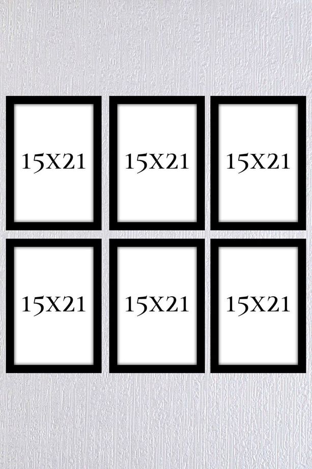 6 Adet 15x21 Siyah Çerçeve Seti 6 Adet (A5) Duvara Asılan Model - 1