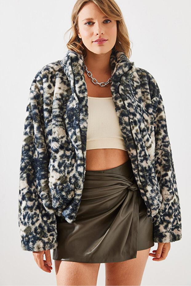 Dámský kabát z umělé kožešiny s leopardím vzorem – 2426 60251795 - 5