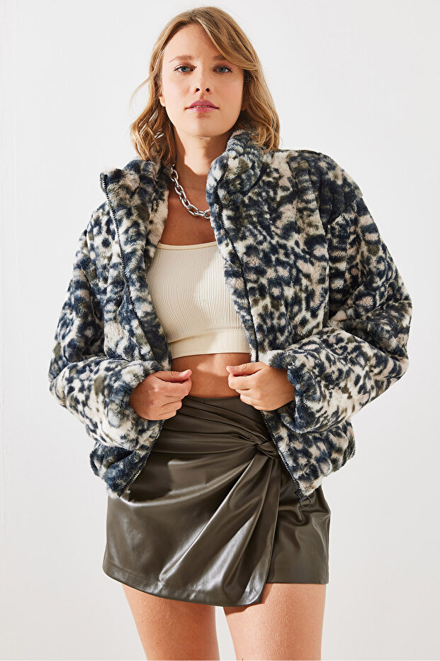 Dámský kabát z umělé kožešiny s leopardím vzorem – 2426 60251795 - 4