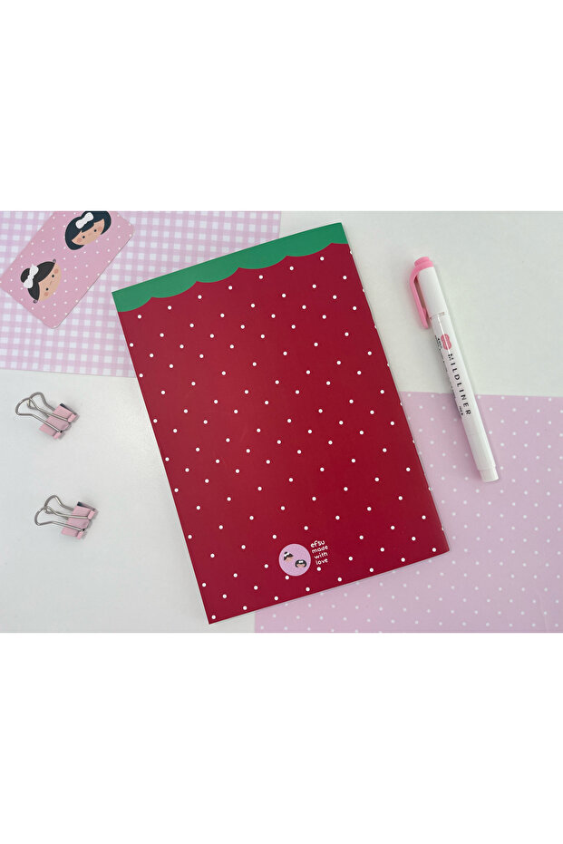 A5 Çilek Kırmızı Defter - 6