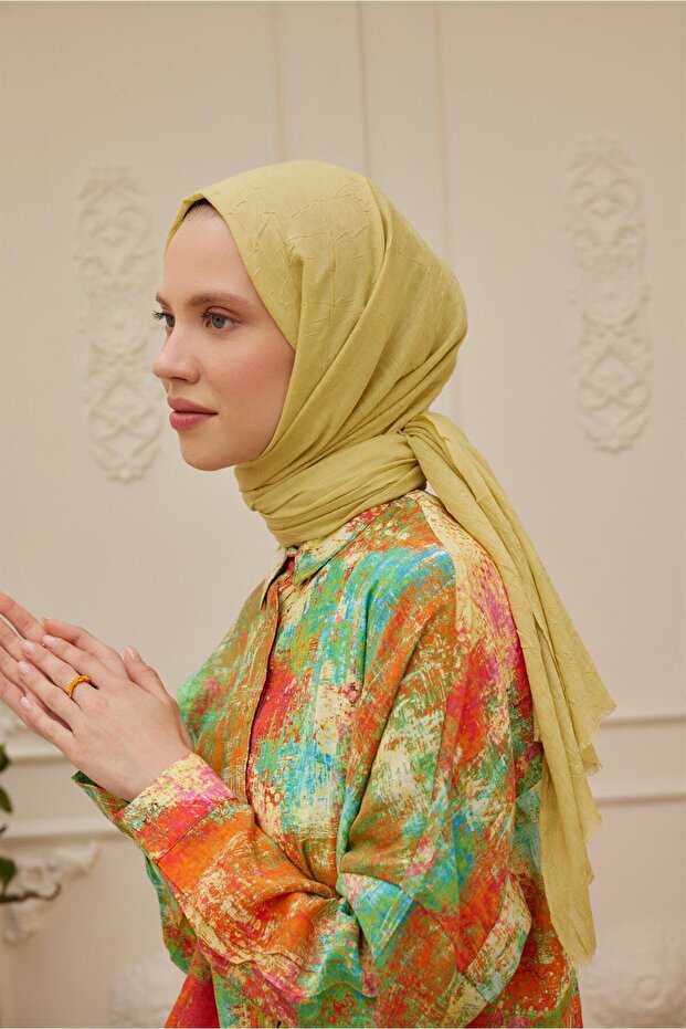 Şalland bambu kraş şal lime - 3