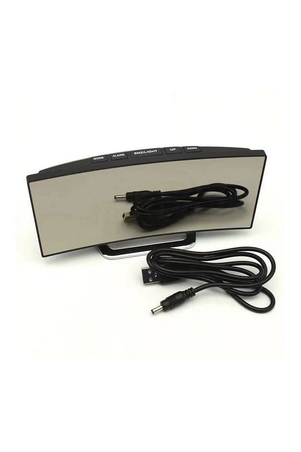 GREEN LED MIRROR CLOCK YEŞİL LED IŞIKLI SAAT MASA SAATİ ALARM DERECE TARİH PİLLİ + USB DİJİTAL SAAT - 4