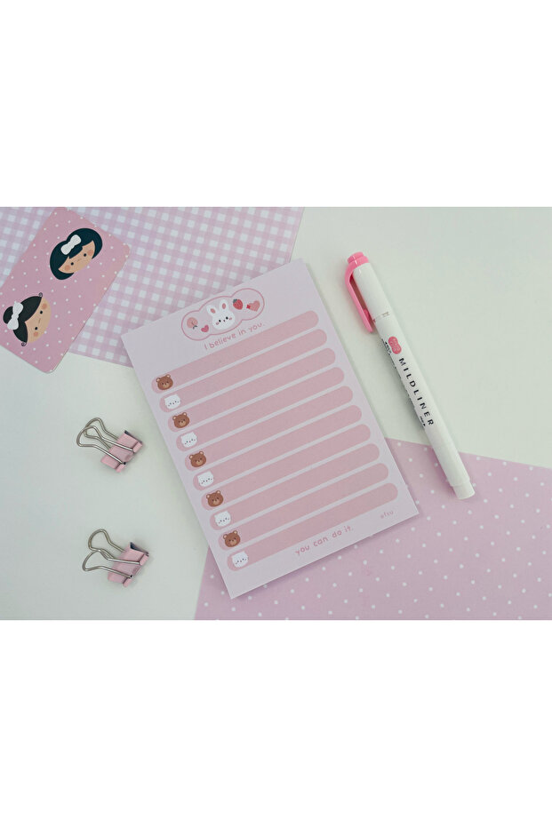 A6 Tavşan To Do List Memopad/Notepad/Defter - 1