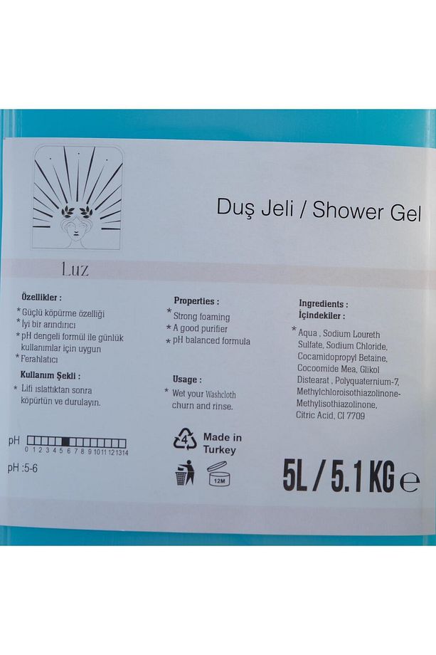 2 adet LUZ 5 litre Bidonla Litrelik Otel, Kuaför, Berber ve Günlük Dökme Şampuan ve Duş Jeli - 8