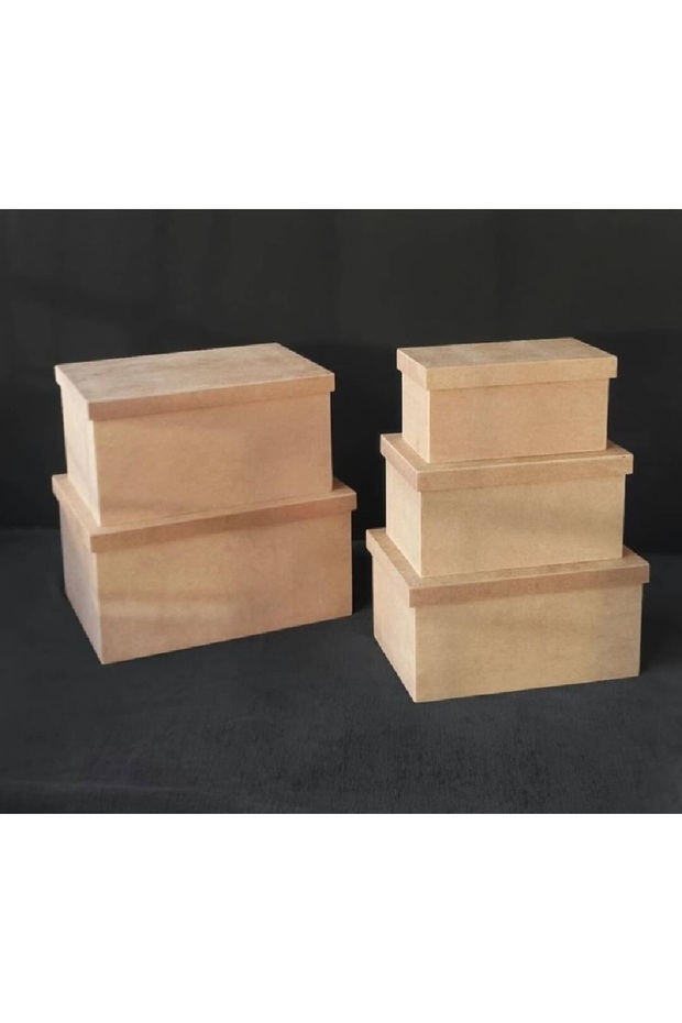 صندوق قبعة مستطيل - مقاس Bes، MDF خام، غير مطلي - 2