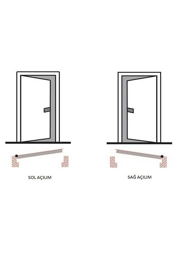 Alüminyum Çelik Batum Florya Aynalı Wc Kapı Kolu (SAĞ) / Nikel Saten / Sağa Açılır - 2