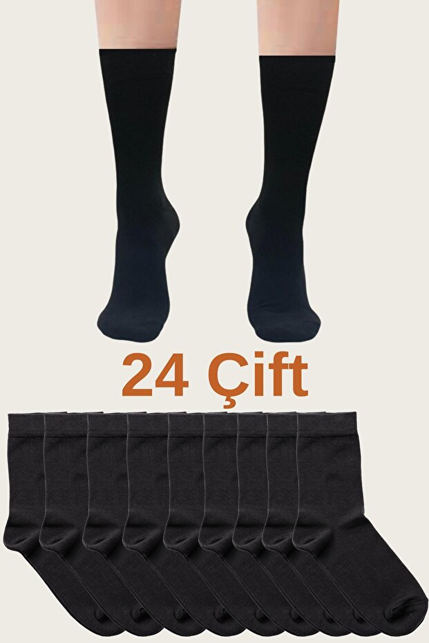 PACK OF 24 MEN'S PLAIN ECONOMICAL DAILY USE COTTON LYCRA SOCKS