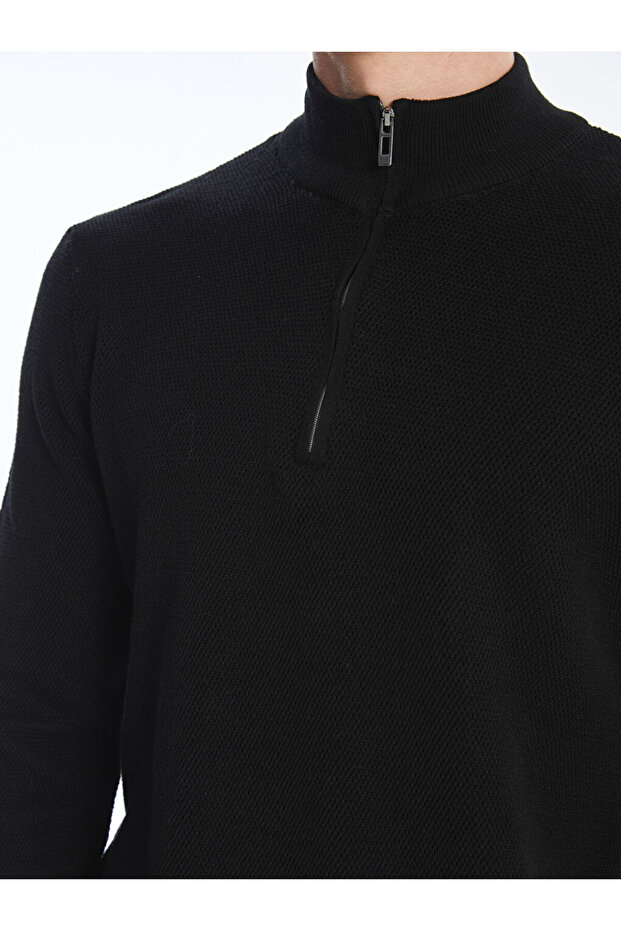 Dik Yaka Uzun Kollu Erkek Triko Kazak - W44437z8 - 3