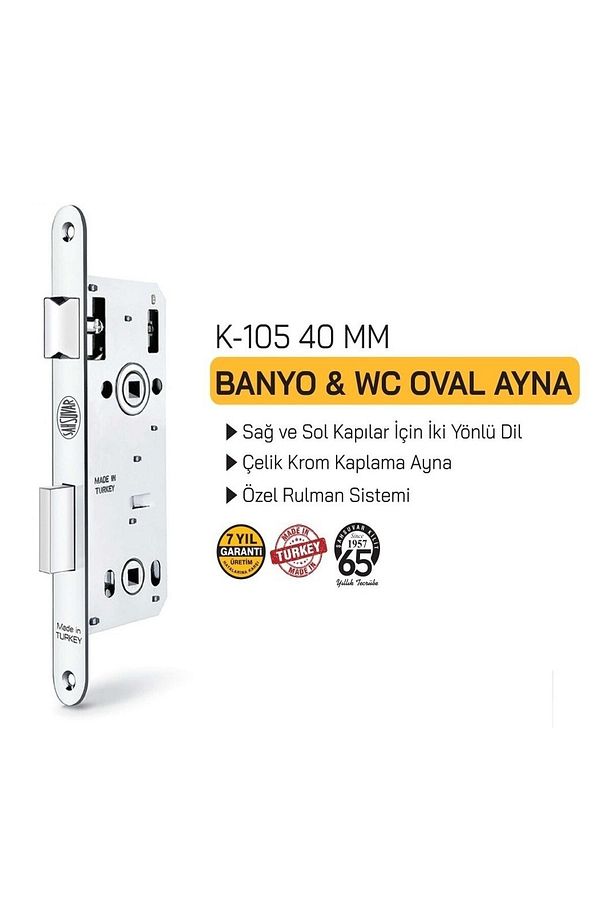 DİKMEN Paslanmaz Çelik Mat Siyah Kare Rozetli WC Kapı Kolu ve Şahsuvar WC Kapı Kilidi 40 MM (SET) - 3