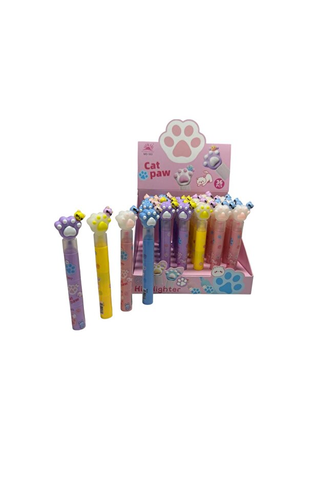 Highlighter Pen, Paw, Cat Model, Interlocking, 3 Pieces, 3 Colors