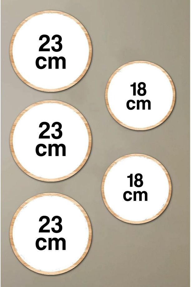 Dekoratif Çiçeçekler Mdf 5 Parça Çerçeve Görünümlü Daire Tablo Set - 2