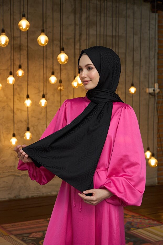 Drop Pattern Jacquard Shawl - 2