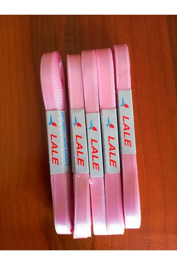 Pink 1 cm Satin Ribbon 5 Balls Baby Pink Ribbon (5 X 10 Mt = 50 Meters)