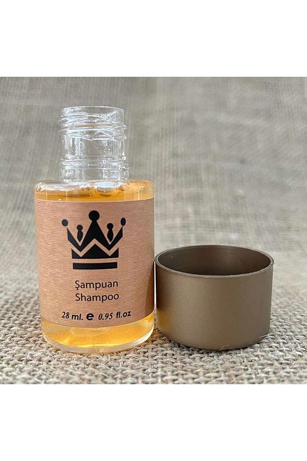 1500 Adet Standart Otel Şampuanı Geniş Kapak Kraft 30 ml Silindir Şişe Tek Kullanımlık Kullan At - 2