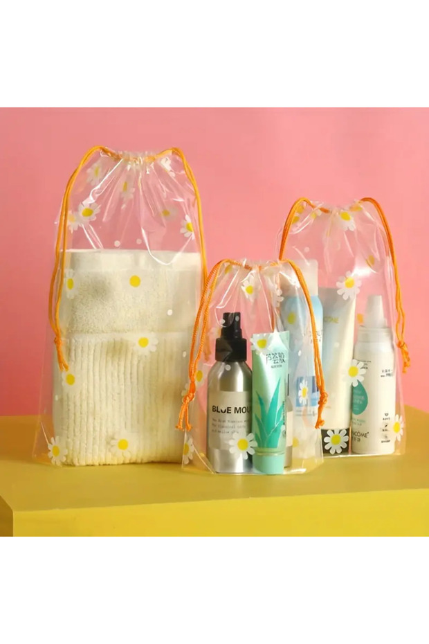 3-Piece Waterproof Daisy Pattern Bag - 3