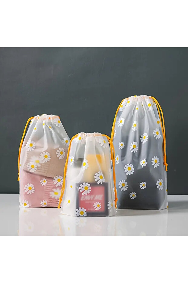 3-Piece Waterproof Daisy Pattern Bag - 2