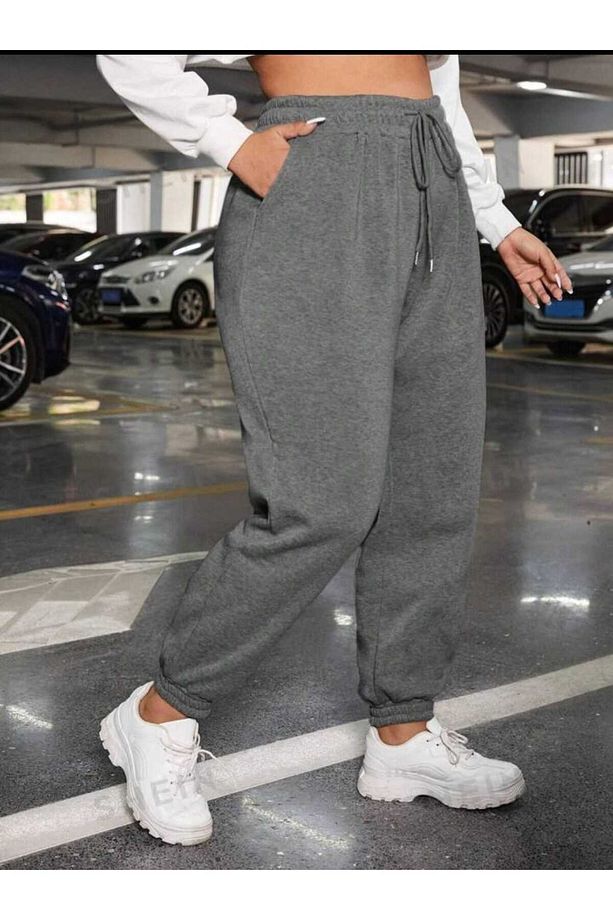 Kışlık Şardonlu Kalın Kumaş Paça Lastikli Rahat Giyim Eşofman Altı- jogger paça- üç ip - 4
