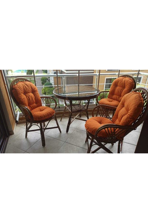 Şirin 3'lü Yuvarlak Bambu Çay Takımı - 1