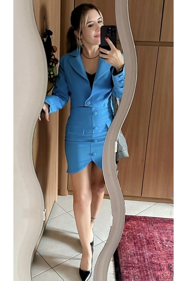 Women's Crop Jacket and Mini Skirt Set