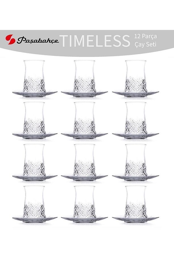 Timeless Çay Bardağı Ve Çay Tabağı Seti 12 Kişilik 24 Parça - 1