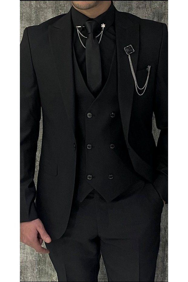 Plus Size Black Suit 3 Pieces –Slimfit Please Choose 1 Size Larger.