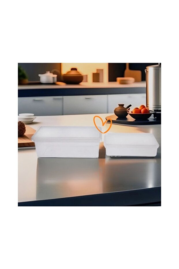5-Piece Refrigerator Organizer - 2000 ml Rectangular Capacity, Microwave Diffraction Convenient Storage Container - 4