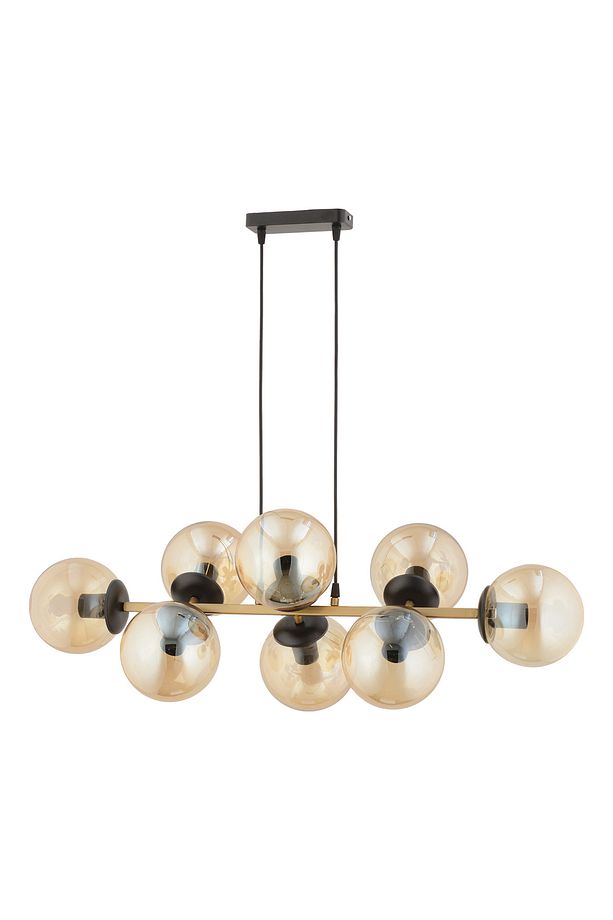 Cross 8'li Eskitme Bal Rengi Glob Camlı Modern Sarkıt Avize Oturma Odası Salon - 2