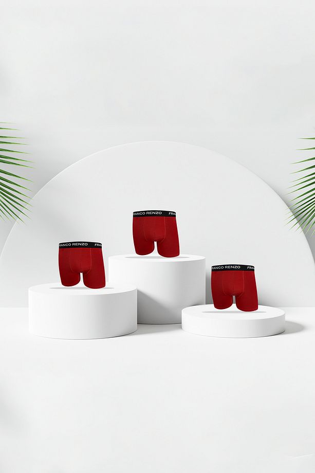 Erkek 3 Lü Premium Kutu Likralı Boxer - 1