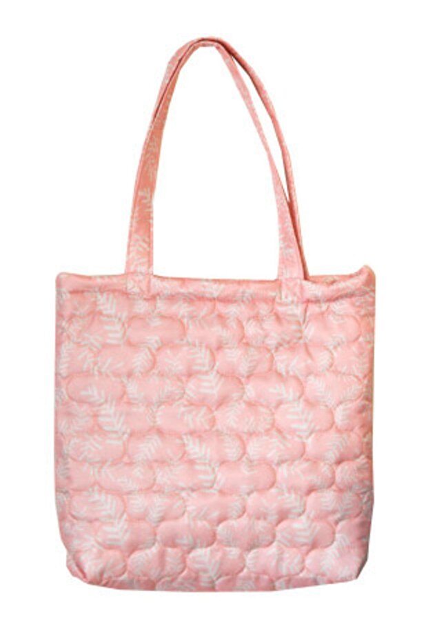 Waterproof Bag - Cream Leaf Pattern on Pink Waterproof Women's Shoulder Bag-Wolo